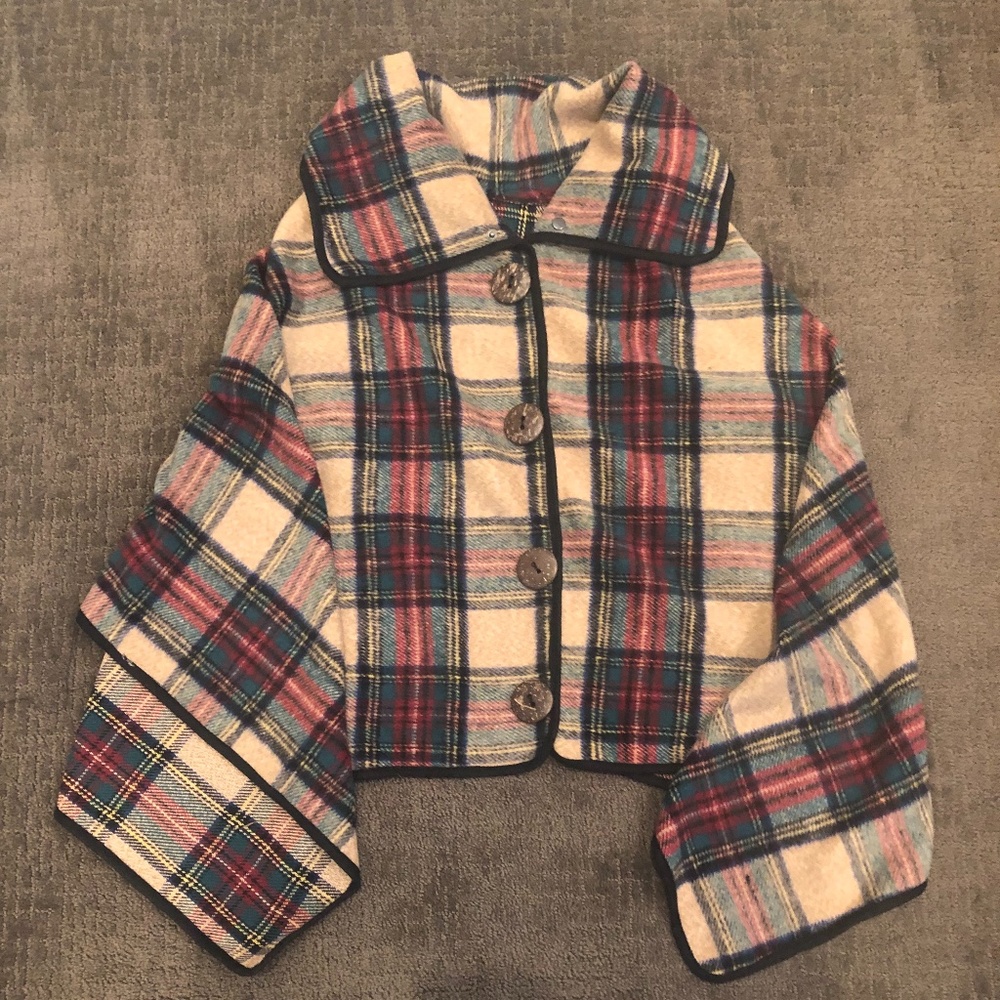 Tickled Pink Patrick Plain Button Poncho